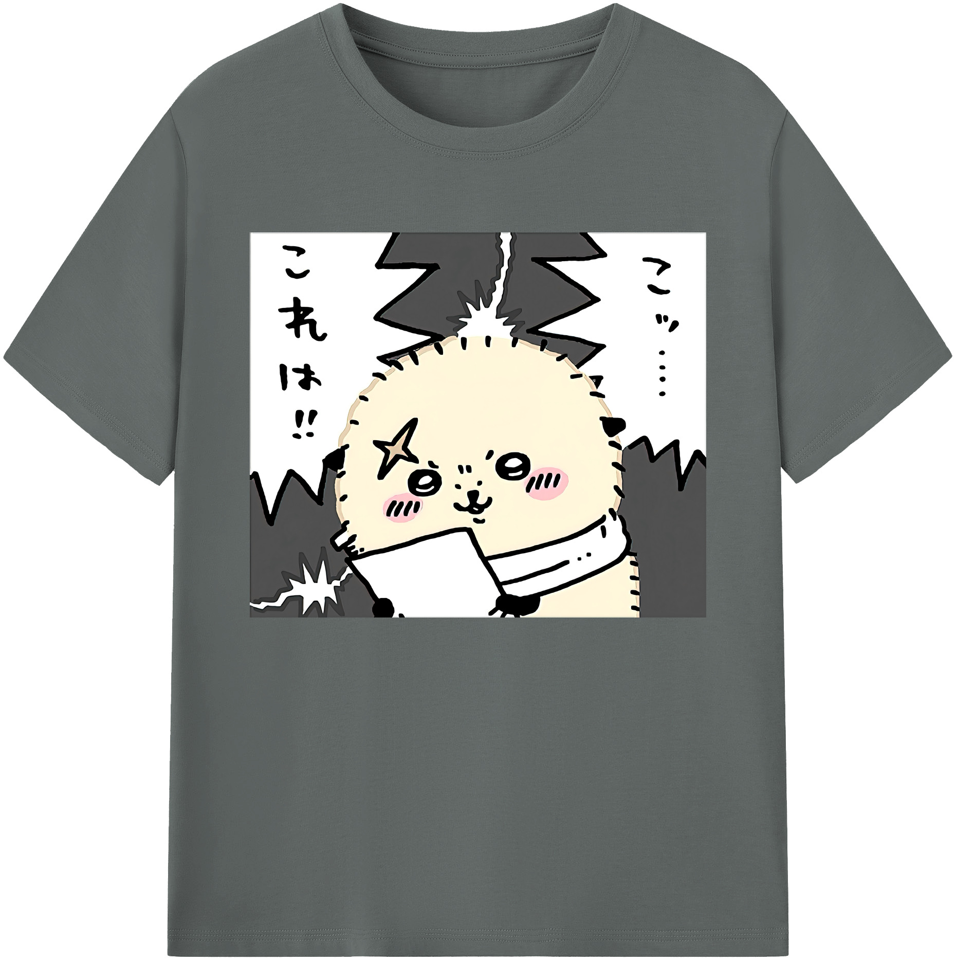 （画像用） ちいかわ ラッコ Chii-kawa Sea otter 綿100％ メンズ半袖Tシャツ｜肌触りやわらか＆通気性